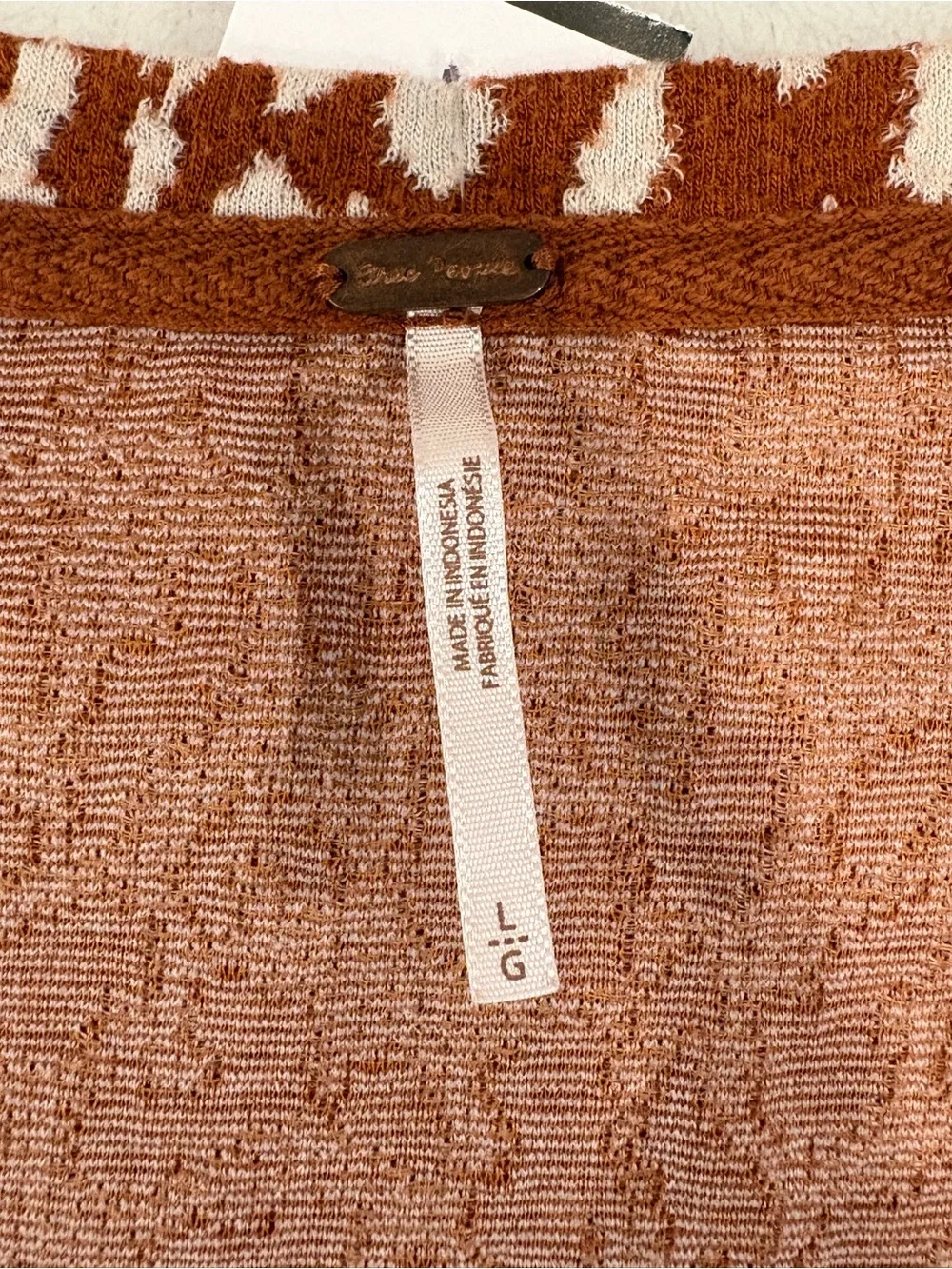 Free People Leopard Print Knit Blouse Top – Size Large